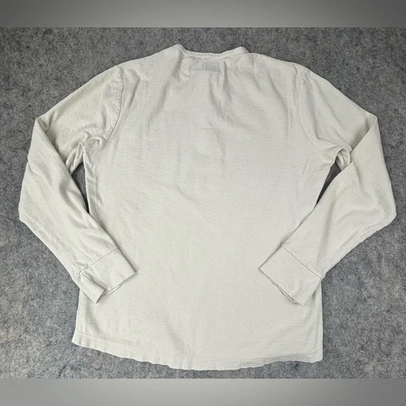 Flint and Tinder | Long Sleeve Henley | Cream | Men’s Size Large - Picture 3 of 6